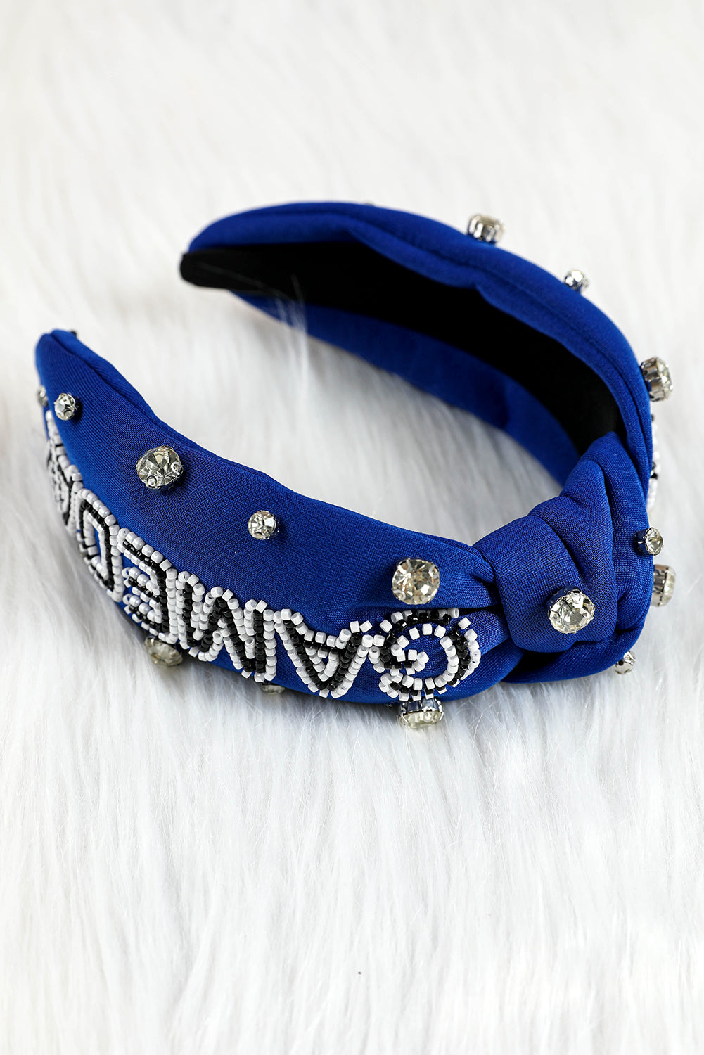 Dark Blue Rhinestone GAMEDAY Pattern Headband