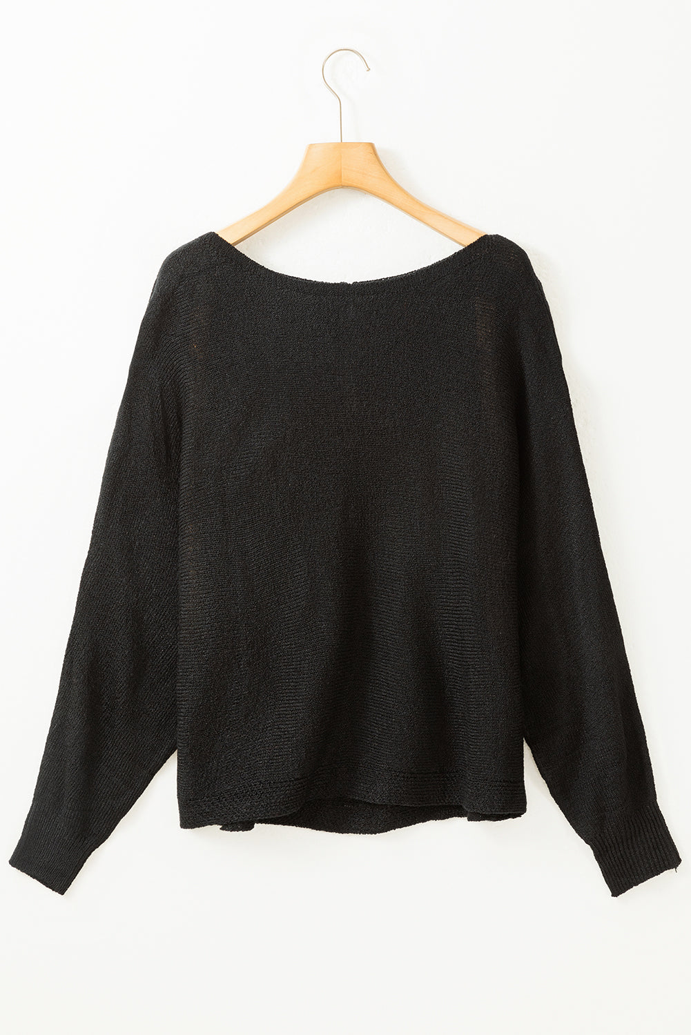 Black Ribbon Bow Knot Dolman Sleeve Sweater