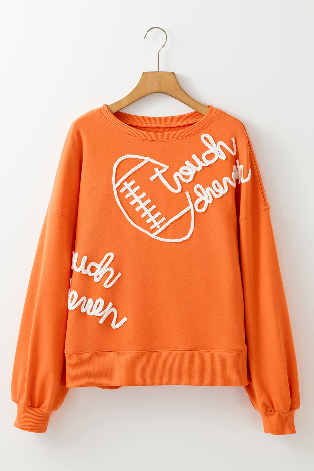 Pink Touch Down Rugby Thread Embroidery Sweatshirt