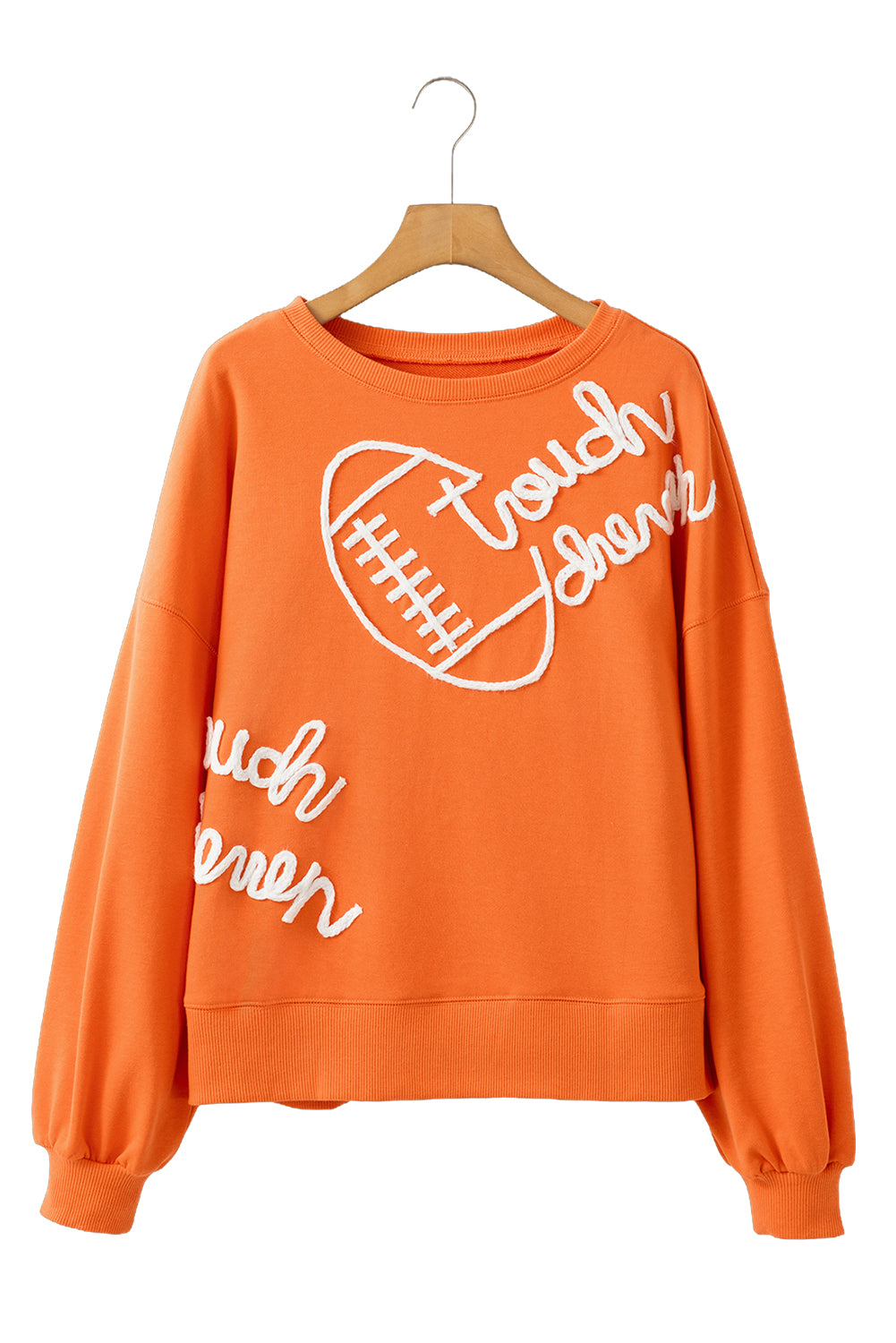 Pink Touch Down Rugby Thread Embroidery Sweatshirt