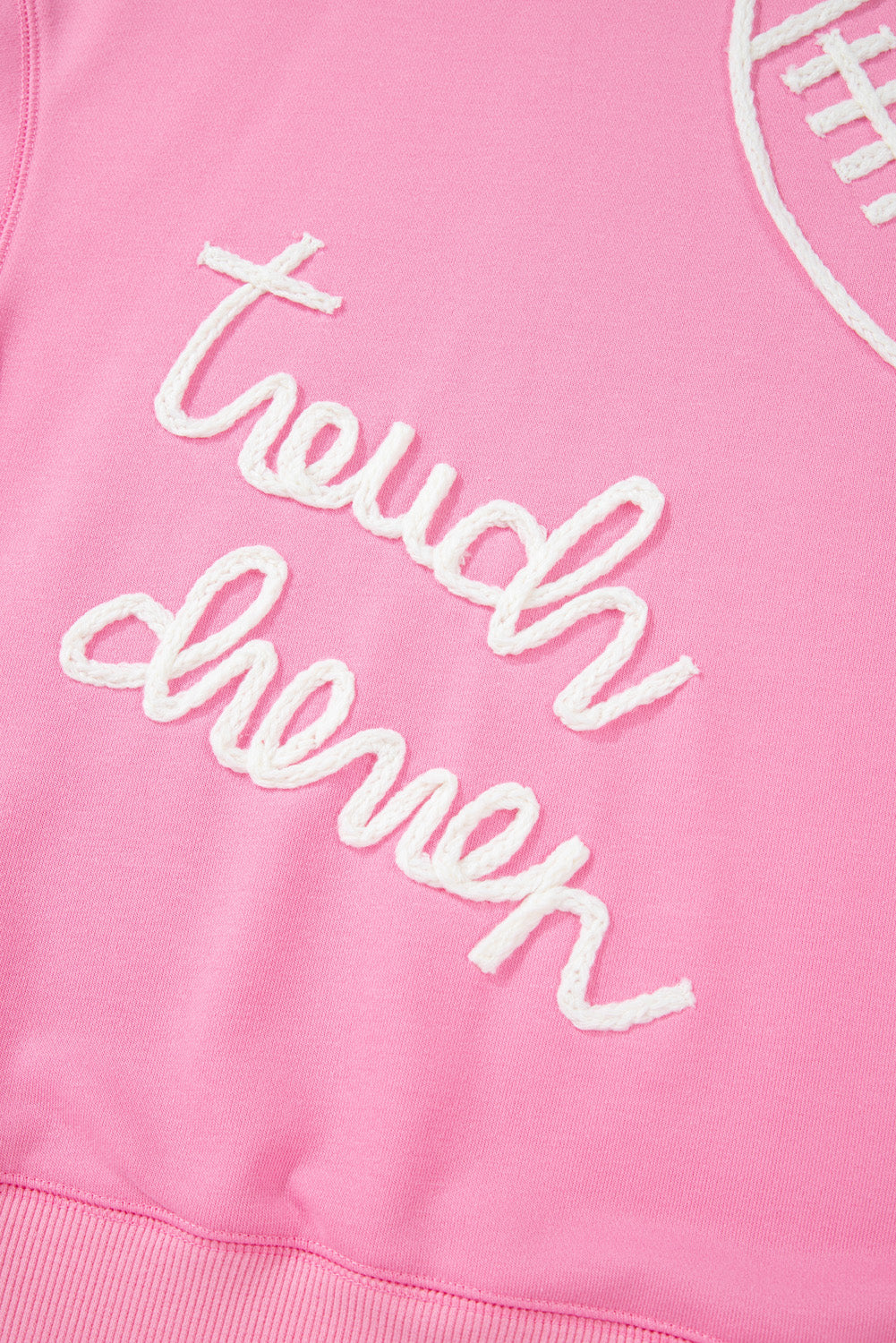 Pink Touch Down Rugby Plus Size Sweatshirt