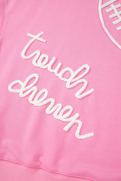 Pink Touch Down Rugby Plus Size Sweatshirt